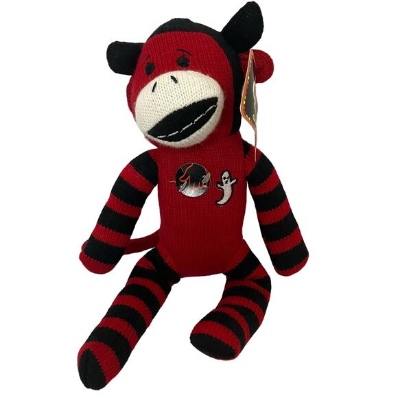 Dan Dee Halloween Ghost Red Sock Devil Squeeze Me Sock Monkey With Tags - Picture 1 of 5